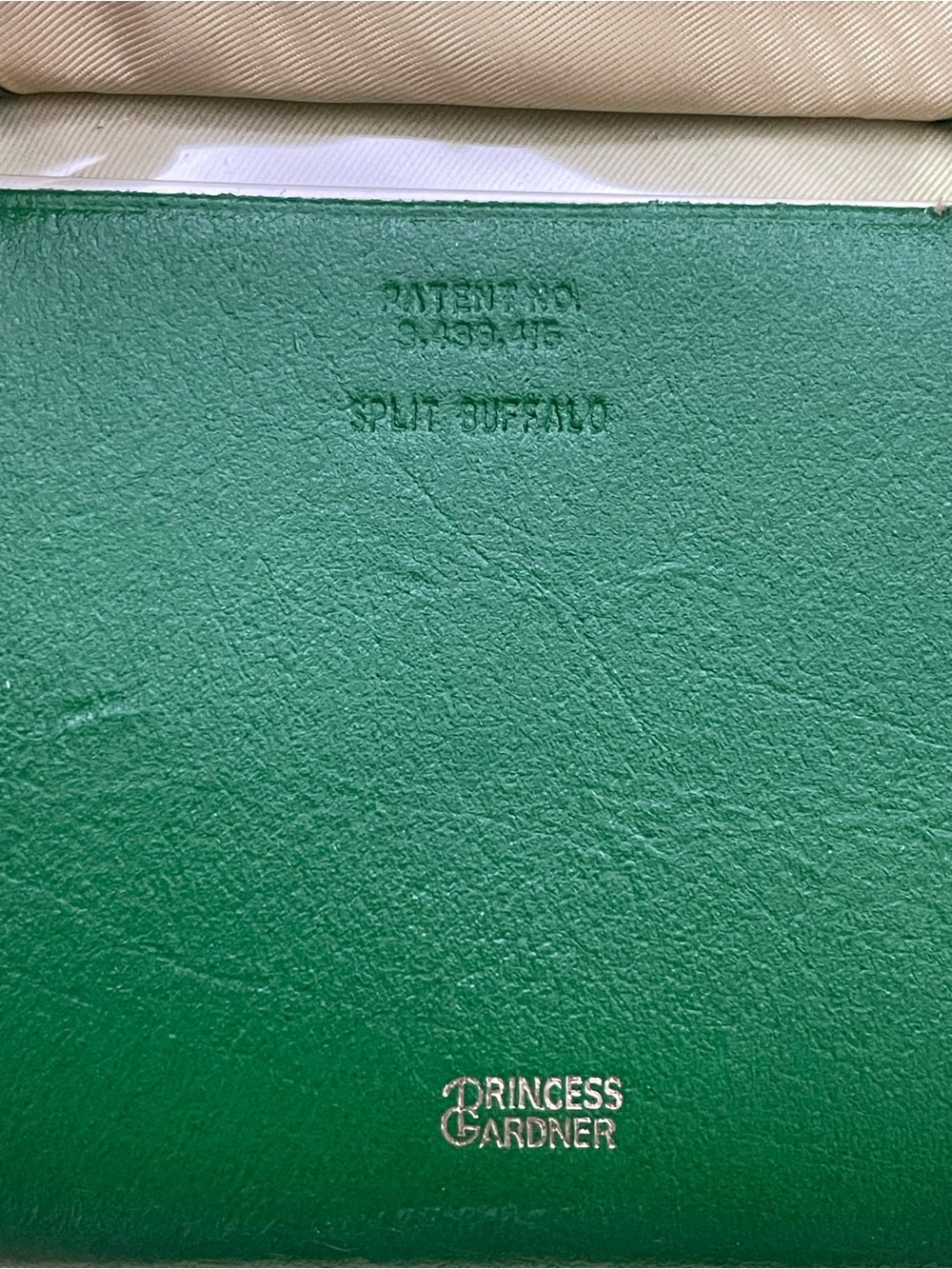 PRINCESS GARDNER Vintage Spring Green Leather Princess Tri-Partite French Purse - Picture 6 of 11